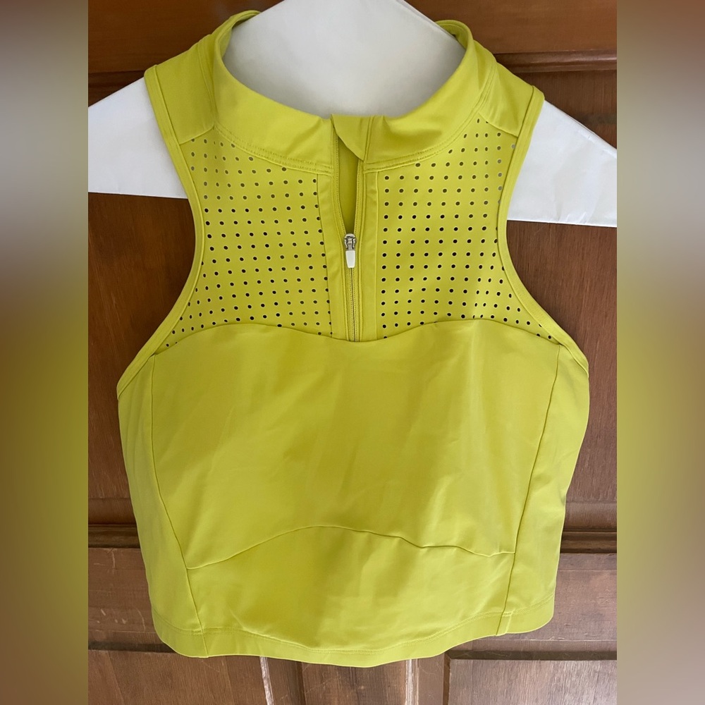 lululemon athletica Bright Yellow High-Neck Zip Front Sports Bra